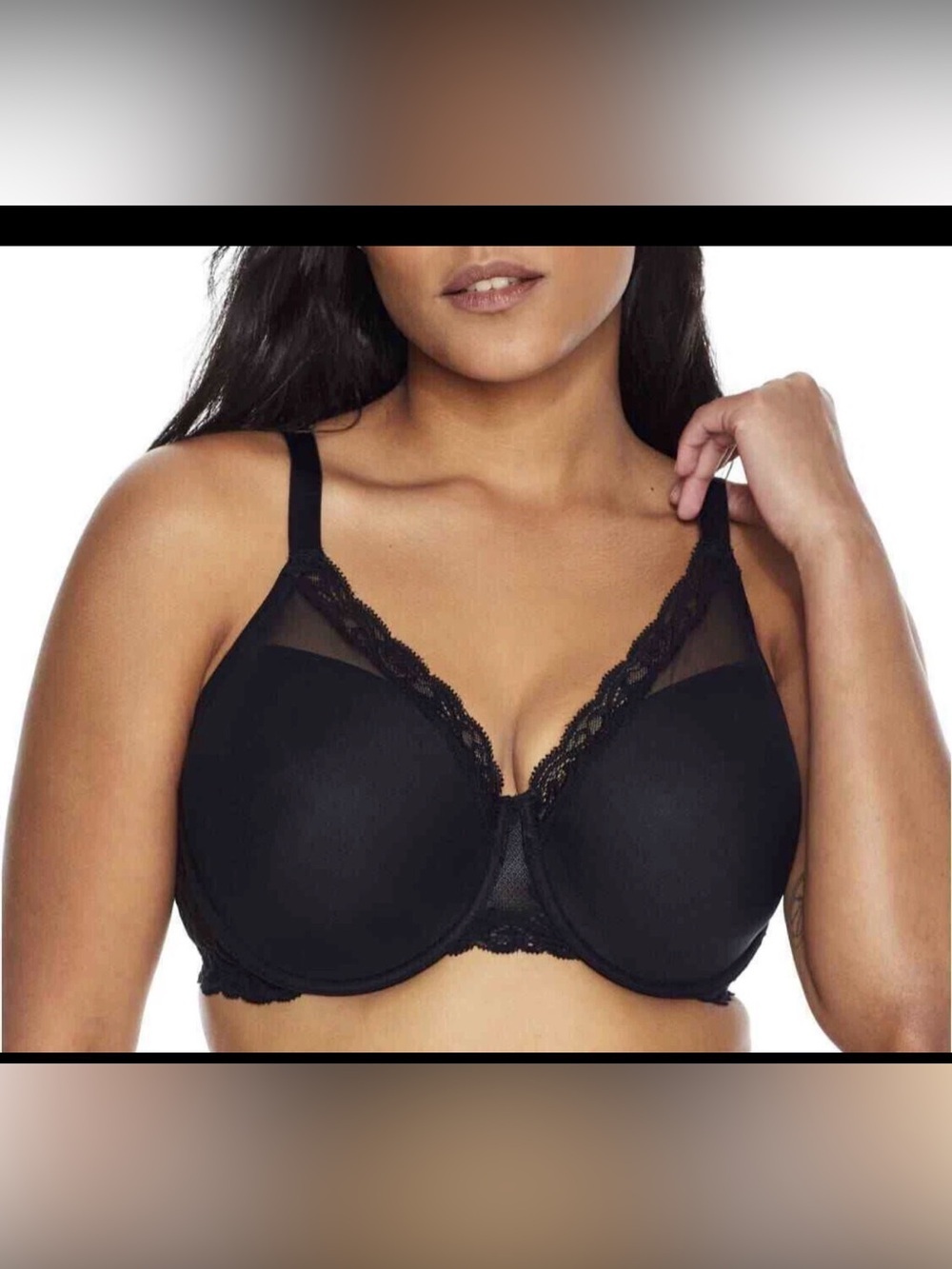 New NATORI Feathers Full Figured Underwired Contiur Bra. Black. 40H